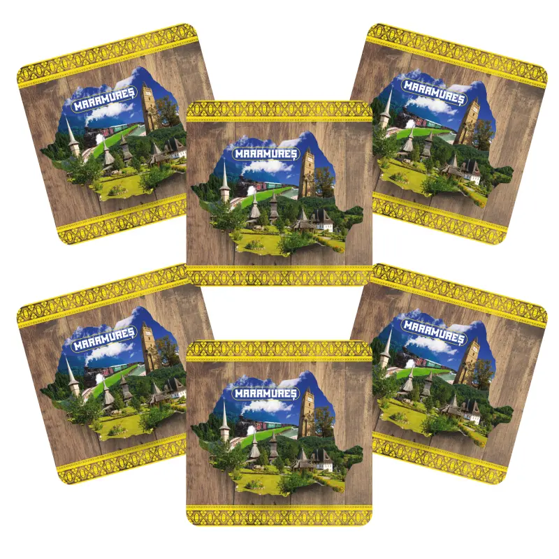 Maramures romania, suport coster din lemn, model 013
